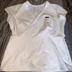 Figs Women's Cream Wrap Blouse